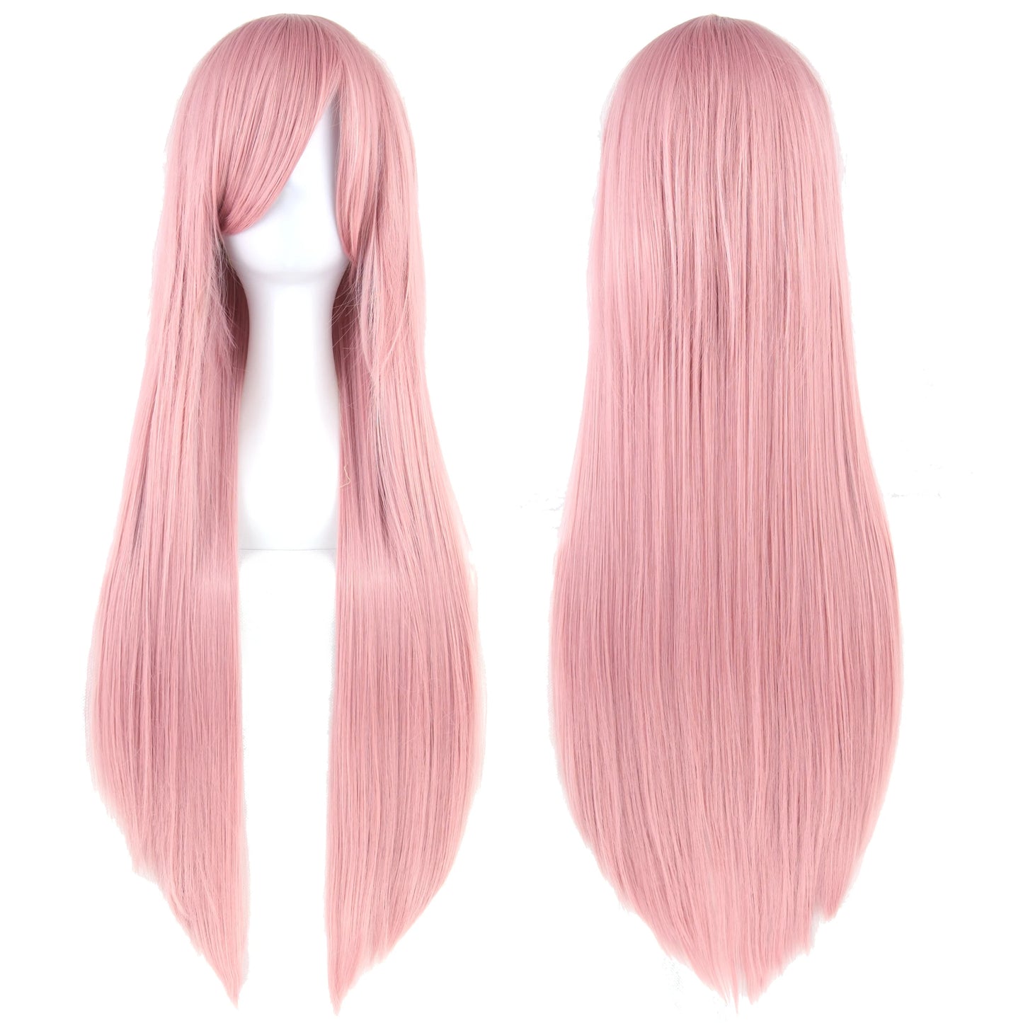 80Cm Long Synthetic Hair White Purple Cosplay Wigs Party Black Hair Straight Wig Hairpiece for Women