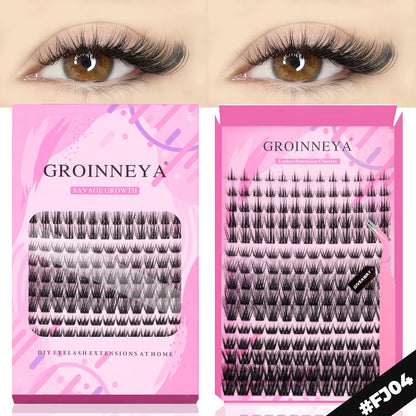 GROINNEYA Eyelashes 3 Style Mixed Fluffy Lash Clusters 8-16Mm Eyelashes Exctensions Natural Wispy Clusters Lashes Makeup