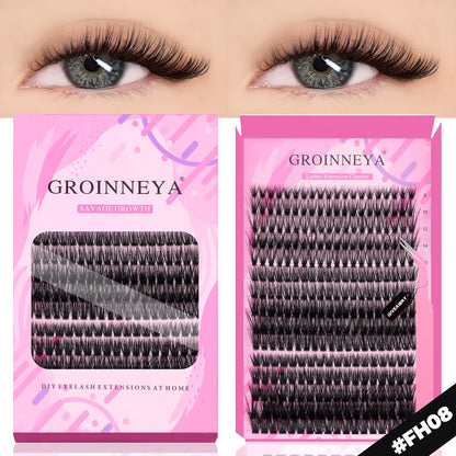GROINNEYA Eyelashes 3 Style Mixed Fluffy Lash Clusters 8-16Mm Eyelashes Exctensions Natural Wispy Clusters Lashes Makeup