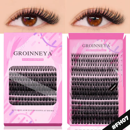 GROINNEYA Eyelashes 3 Style Mixed Fluffy Lash Clusters 8-16Mm Eyelashes Exctensions Natural Wispy Clusters Lashes Makeup