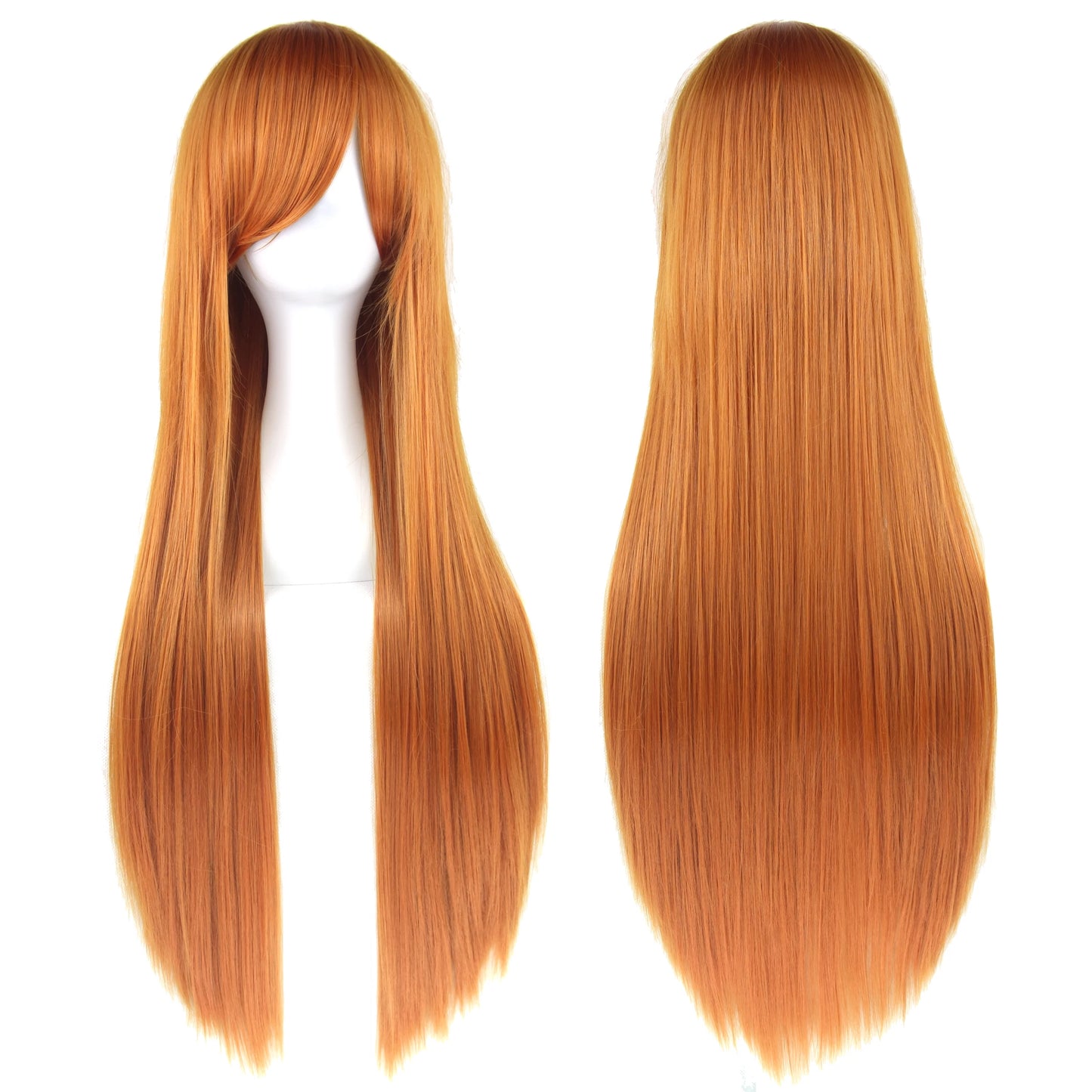80Cm Long Synthetic Hair White Purple Cosplay Wigs Party Black Hair Straight Wig Hairpiece for Women