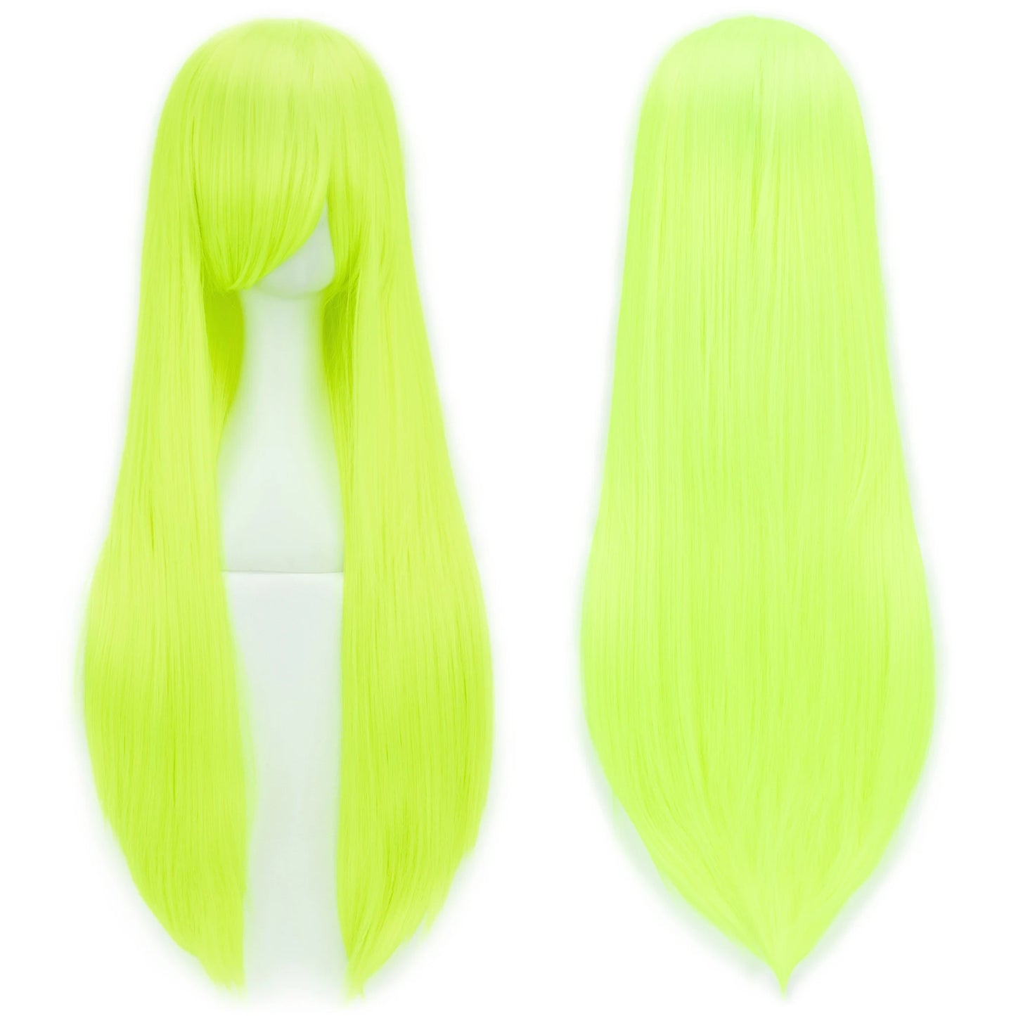 80Cm Long Synthetic Hair White Purple Cosplay Wigs Party Black Hair Straight Wig Hairpiece for Women