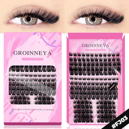 GROINNEYA Eyelashes 3 Style Mixed Fluffy Lash Clusters 8-16Mm Eyelashes Exctensions Natural Wispy Clusters Lashes Makeup