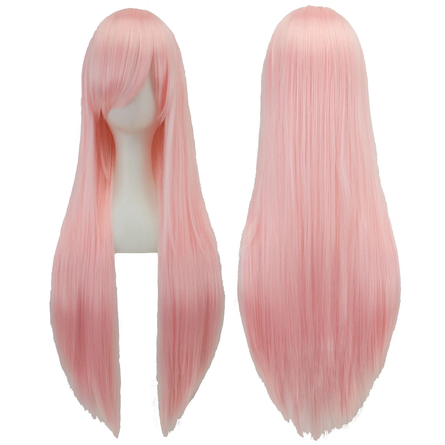 80Cm Long Synthetic Hair White Purple Cosplay Wigs Party Black Hair Straight Wig Hairpiece for Women