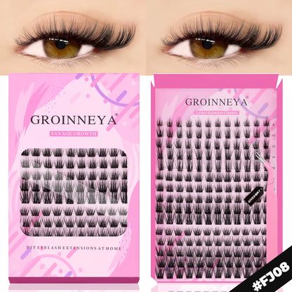 GROINNEYA Eyelashes 3 Style Mixed Fluffy Lash Clusters 8-16Mm Eyelashes Exctensions Natural Wispy Clusters Lashes Makeup
